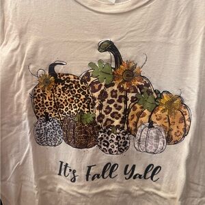 Bella Canvas Cream Short Sleeve Tee with Fall Pumpkin Design